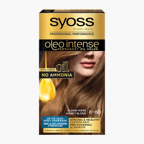 Vopsea de păr permenentă fără amoniac Oleo Intense, 8-60 blond miere, 115ml
