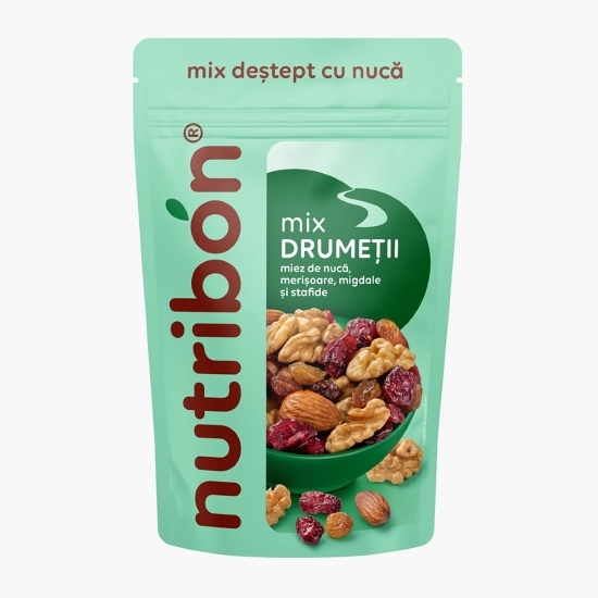 Mix Drumeții (miez de nucă, migdale, stafide, merișoare îndulcite) 150g