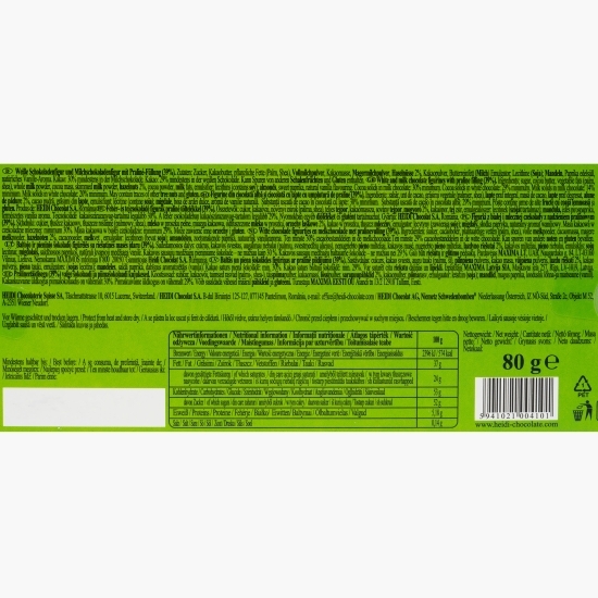 Iepuri ciocolată albă și ciocolată cu cremă praline, 4 buc x 20g