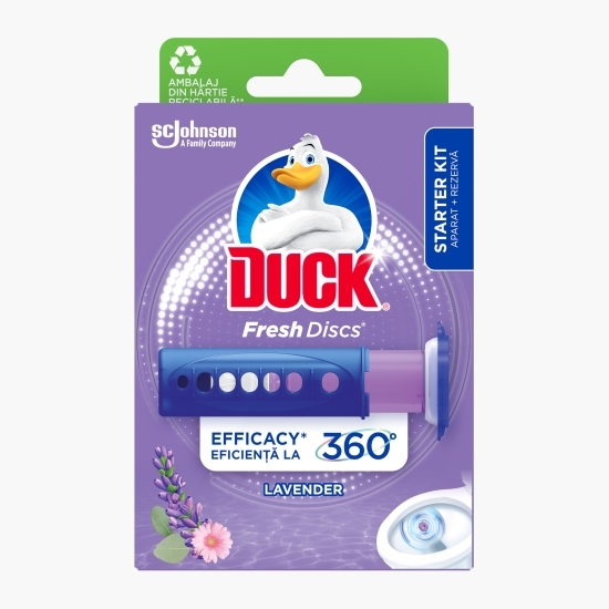 Aparat pentru curățarea toaletei Fresh Discs lavandă, 6 discuri