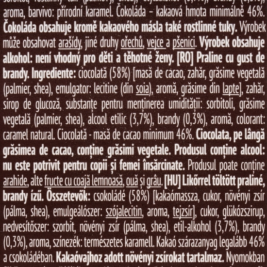 Praline ciocolată cu brandy 180g