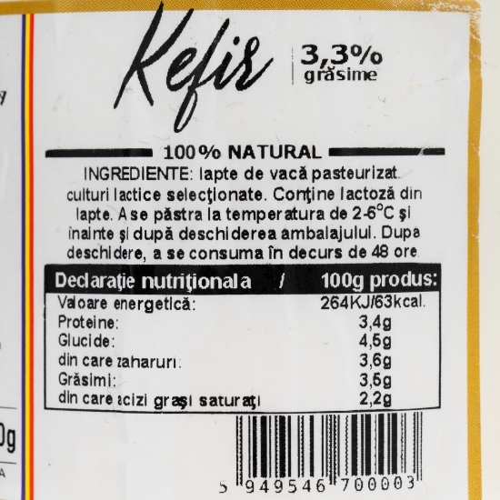 Kefir 3.3% grăsime, 900g