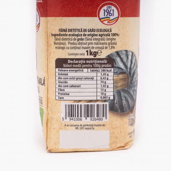 Făină integrală (dietetică) de grâu eco 1kg