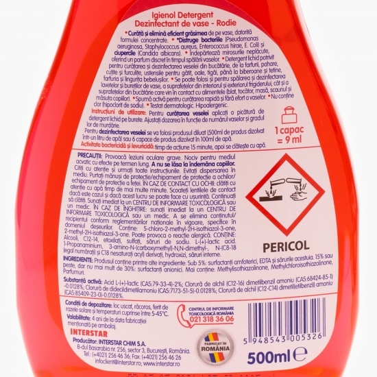 Detergent dezinfectant de vase rodie 0.5l