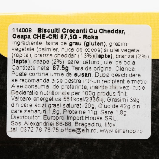 Biscuiți crocanți cu cheddar și ceapă 67.5g 