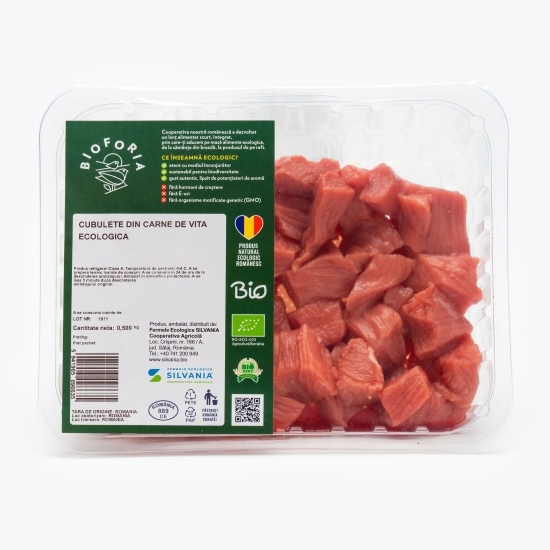 Cubulețe carne de vită eco 500g