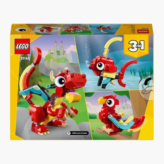 Dragon roșu, 31145 Creator 3 în 1, 149 piese, +6 ani