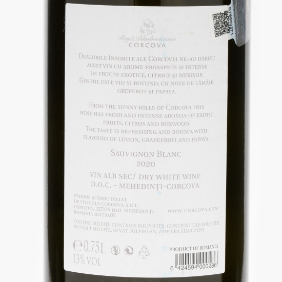 Vin alb sec Sauvignon Blanc, 13%, 750ml