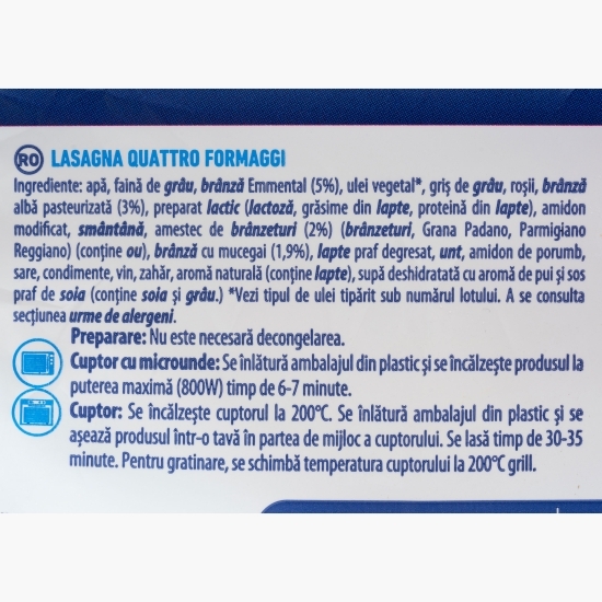 Lasagna quatro fromaggi 280g
