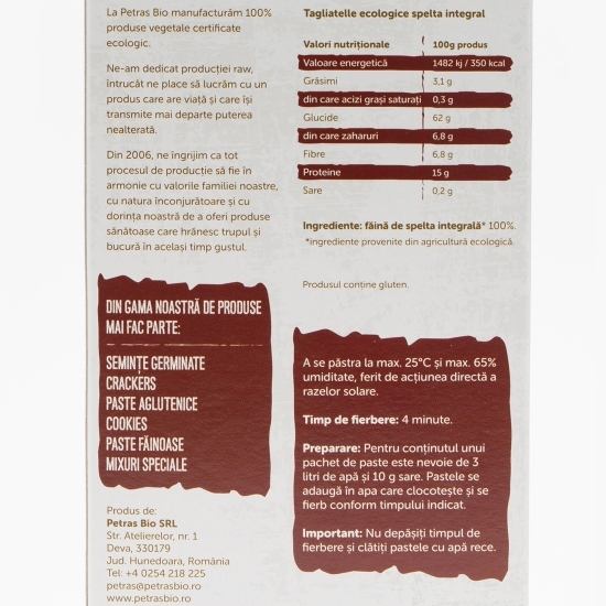 Tagliatelle ecologice spelta integral 250g