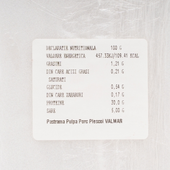 Pastramă din pulpă de porc 500g