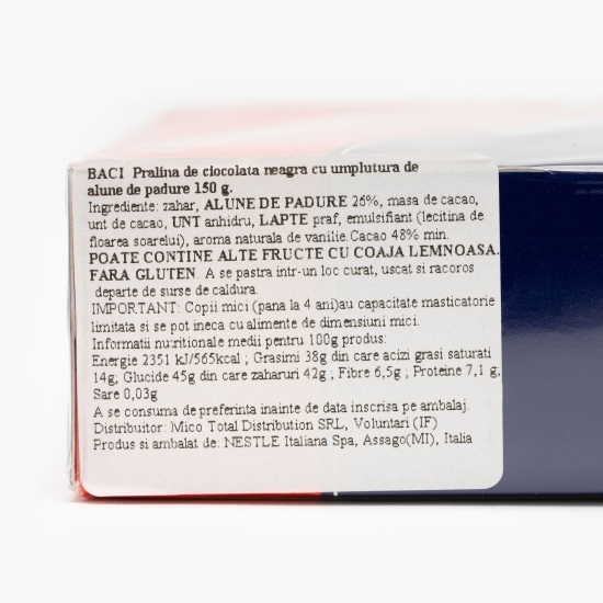 Praline ciocolată neagră umplutură alune de pădure 150g