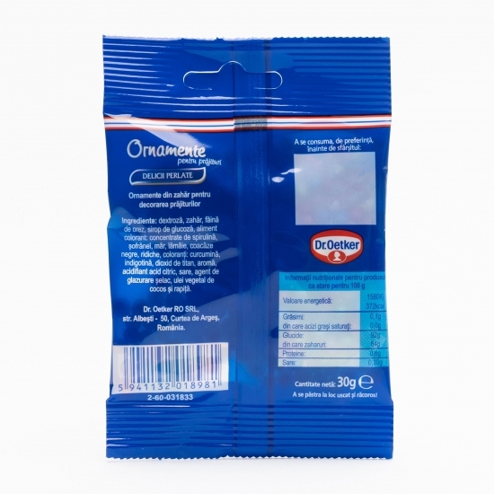 Ornamente pentru prăjituri delicii perlate 30g