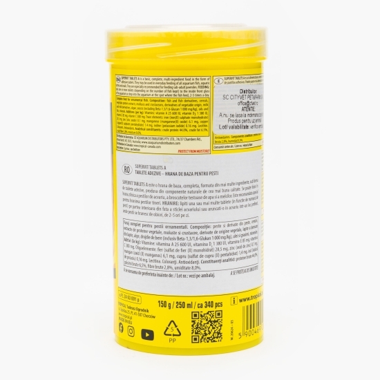 Tablete adezive pentru pești, 150g, Supervit Tablets A 