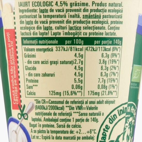 Iaurt cremos eco 4.5% grăsime 140g
