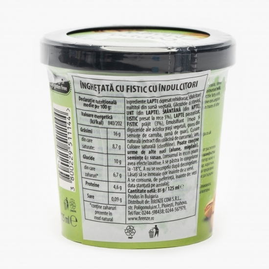 Înghețată cu fistic cu îndulcitori 85g