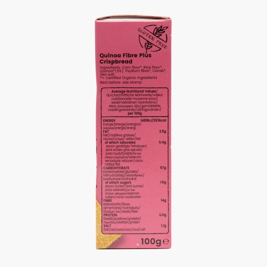Pâine crocantă eco Quinoa Fibre Plus, fără gluten 100g