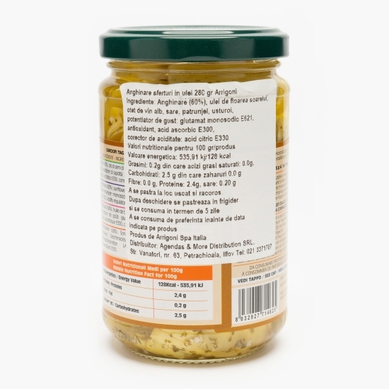 Anghinare sferturi în ulei 280g