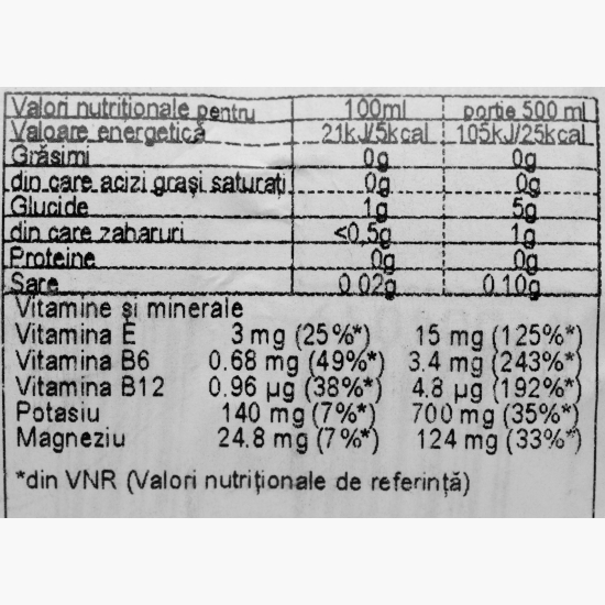 Băutură rehidratare cu aromă de căpșuni și pepene verde 0.5l