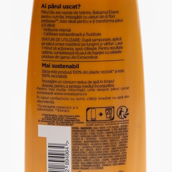 Balsam nutriție cu ulei din flori prețioase pentru păr uscat 200ml
