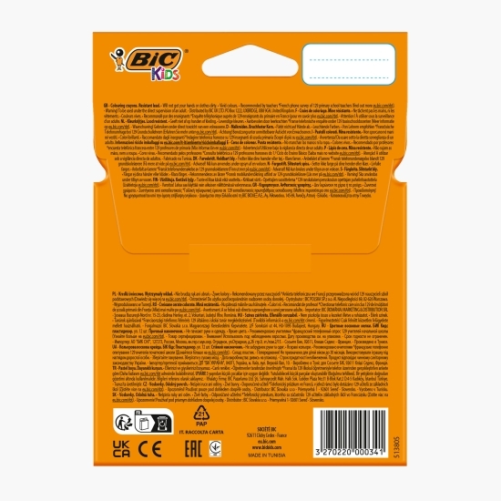 Creioane cerate plastifiate Kids Plastidecor 12 buc