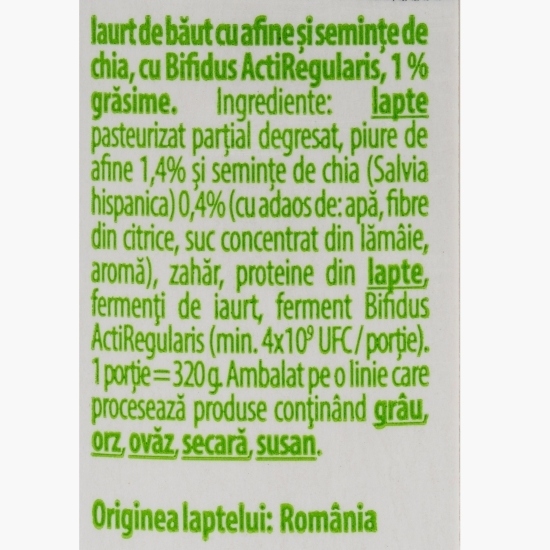 Iaurt de băut cu afine și semințe de chia 320g