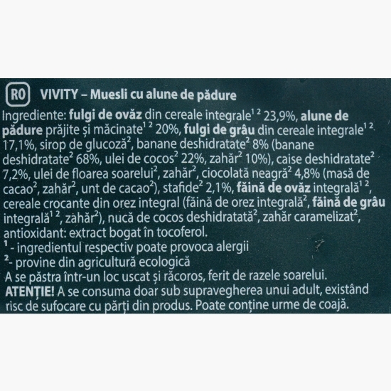 Muesli eco cu alune de pădure 250g