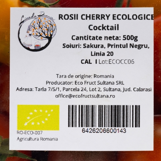 Roșii cherry cocktail eco, România 500g