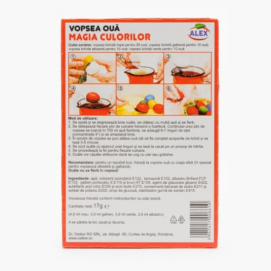 Vopsea lichida Magia culorilor, 60 ouă, 17ml
