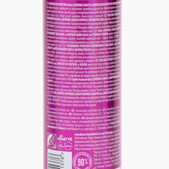 Balsam spray pentru păr lung predispus la deteriorare Supreme Length  200ml