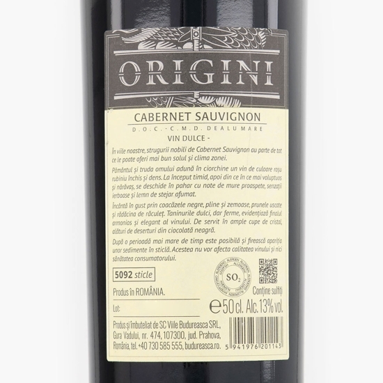 Vin roșu dulce Cabernet Sauvignon, 13%, 500ml 