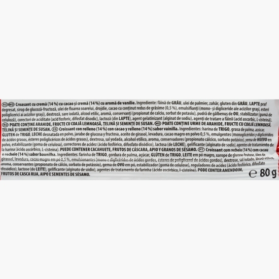 Croissant cu umplutură de cacao & vanilie Double Max 80g