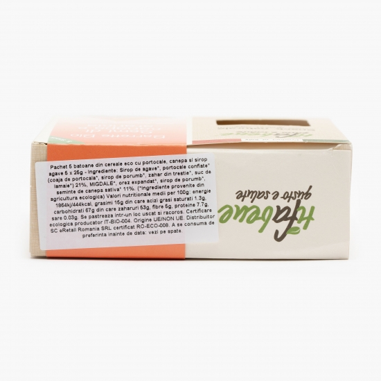 Cereale eco cu portocale, cânepă și sirop agave 5x25g