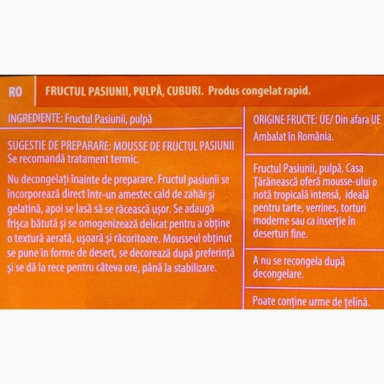Fructul pasiunii cuburi 400g