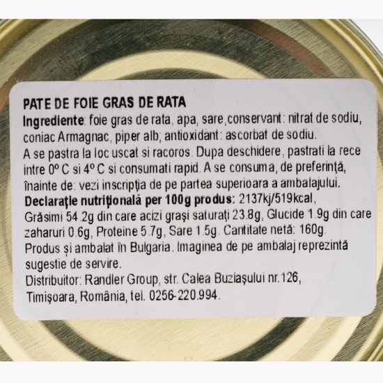 Bloc de foie gras de rață 160g