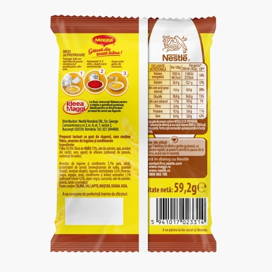 Preparat instant cu fidea, cu gust de ciuperci Fidelicios 59.2g