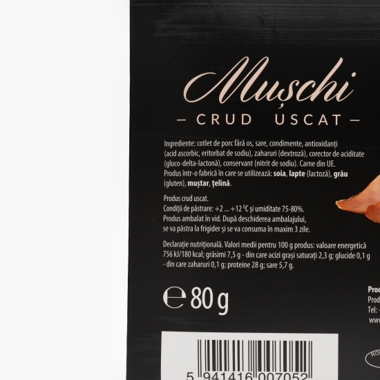 Mușchi crud-uscat, feliat 80g