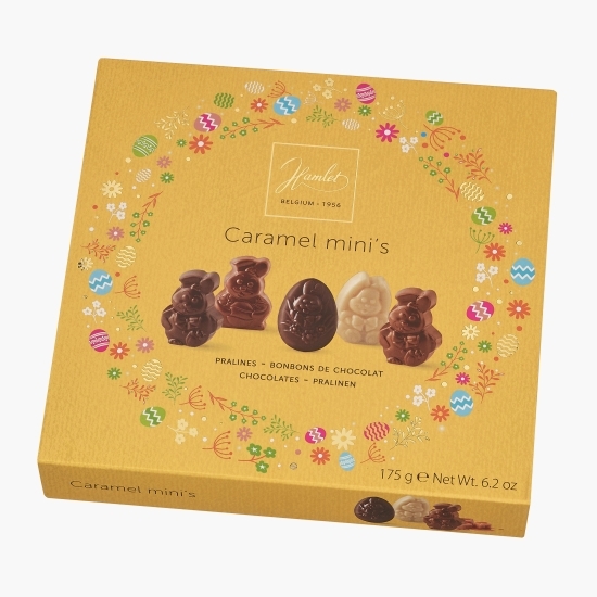 Mini figurine de Paște din ciocolată cu umplutură de caramel 175g