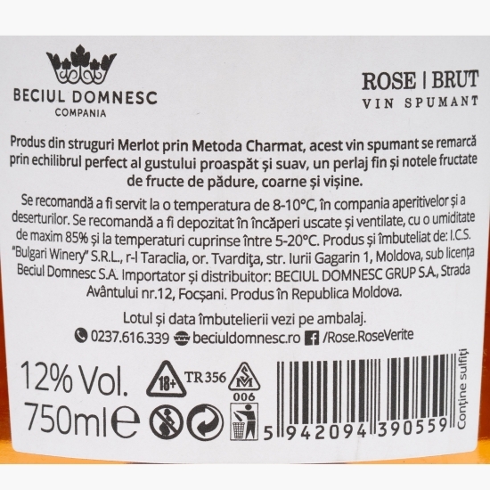 Vin spumant rose brut 12%, 0.75l