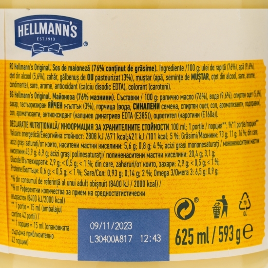 Sos de maioneză Original 625ml