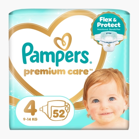 Scutece Premium Care Value Pack, mărimea 4, 9-14kg, 52 buc