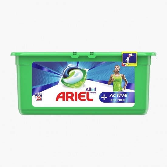Detergent de rufe capsule All in One Pods +Active Deo Fresh, 25 spălări