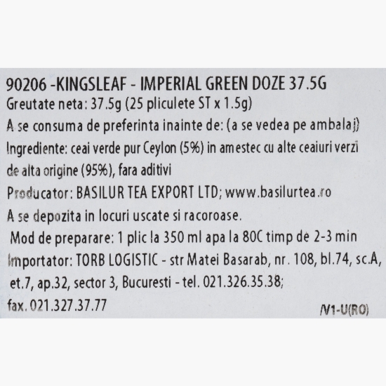 Ceai verde Imperial Green, 25 plicuri