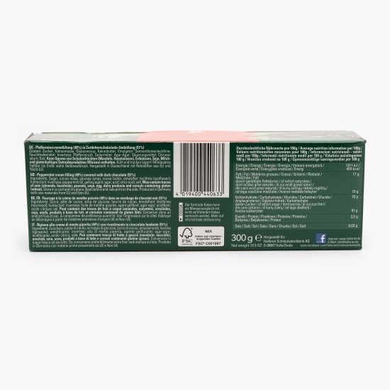 Ciocolată porționată cu cremă de mentă 300g