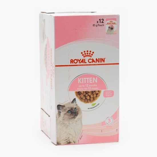 Hrană umedă pentru pisici, 85gx12, Kitten bucăți în sos 