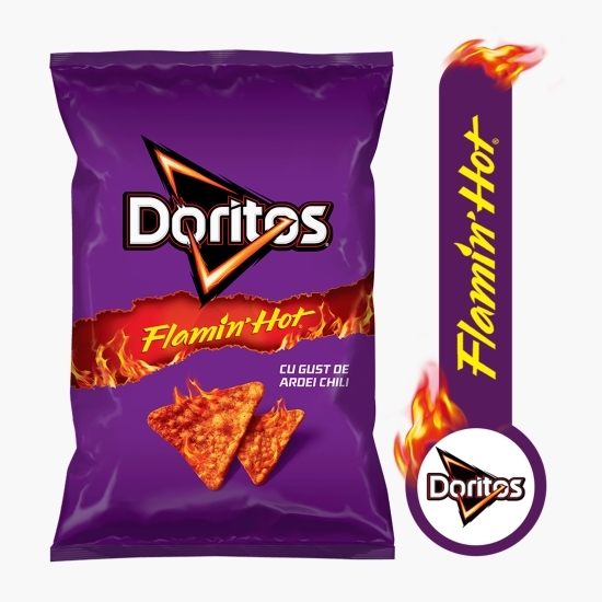 Tortilla chips Flamin’ Hot cu gust de ardei chili, 75g