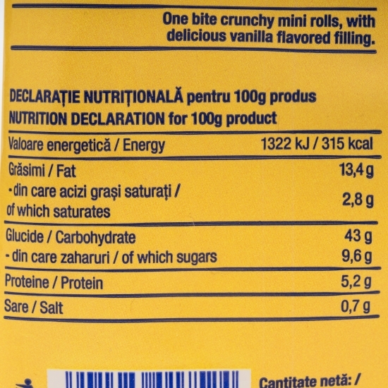 Mini rulouri cu vanilie 400g