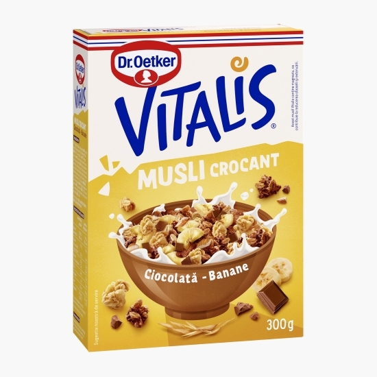 Musli Vitalis crocant cu banane și ciocolată 300g