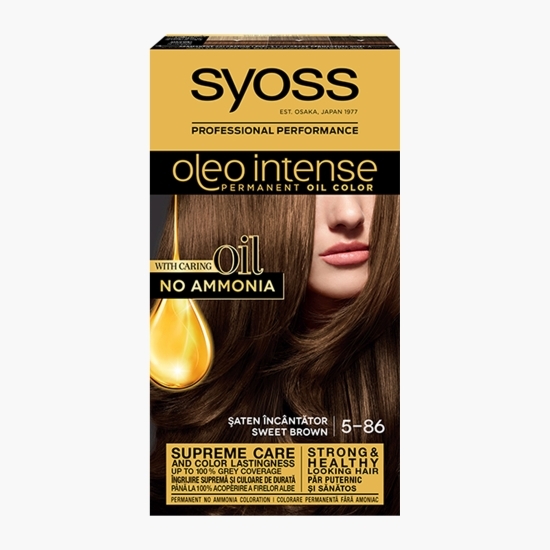 Vopsea de păr permanentă fără amoniac Oleo Intense, 5-86 șaten încântător, 115ml