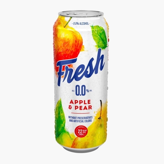 Bere blondă fără alcool mix cu suc de mere și pere doză 0.5l